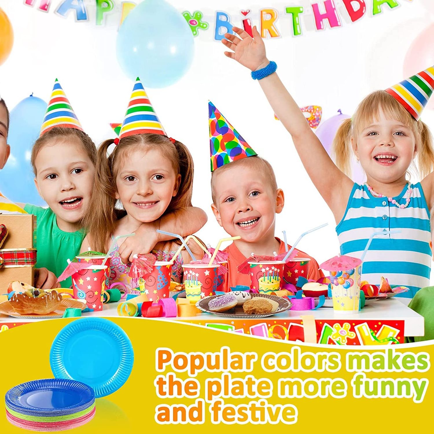 2024 Hos Sale Disposable Solid Color 7 Inch 9 Inch 10 Inch Paper Plate Birthday Party Colored Paper Plates