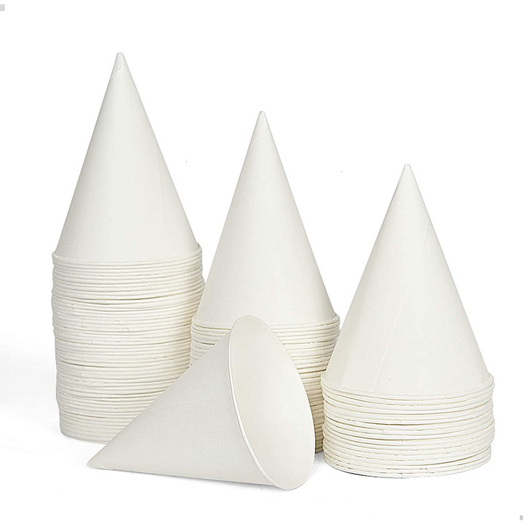 2024 Disposable Custom Printed Paper Cone Cup Water Conical Paper Cup