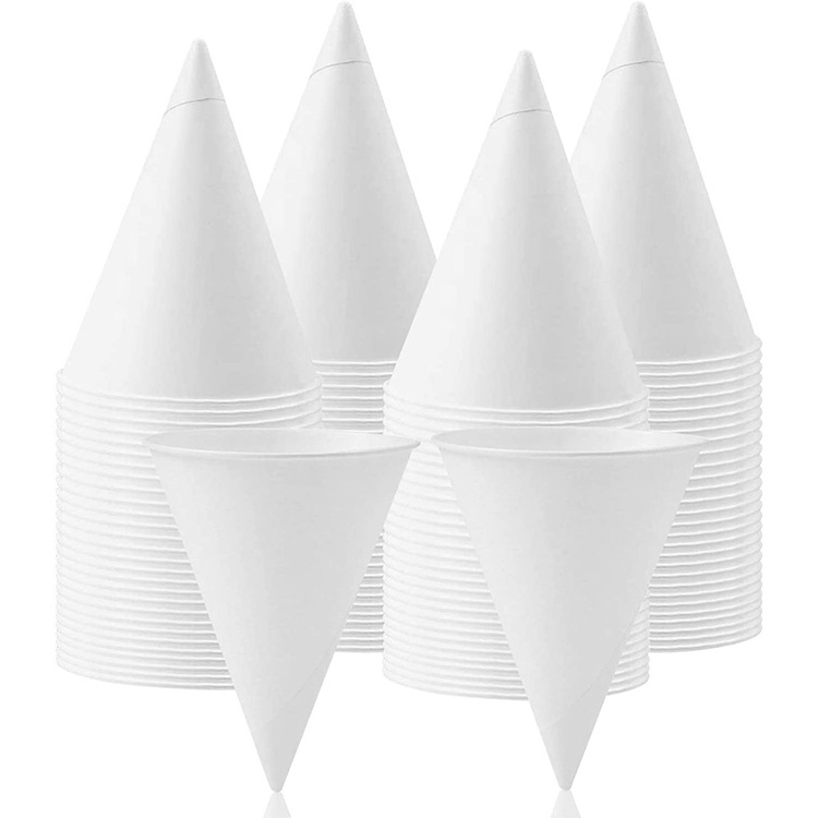 2024 Disposable Custom Printed Paper Cone Cup Water Conical Paper Cup