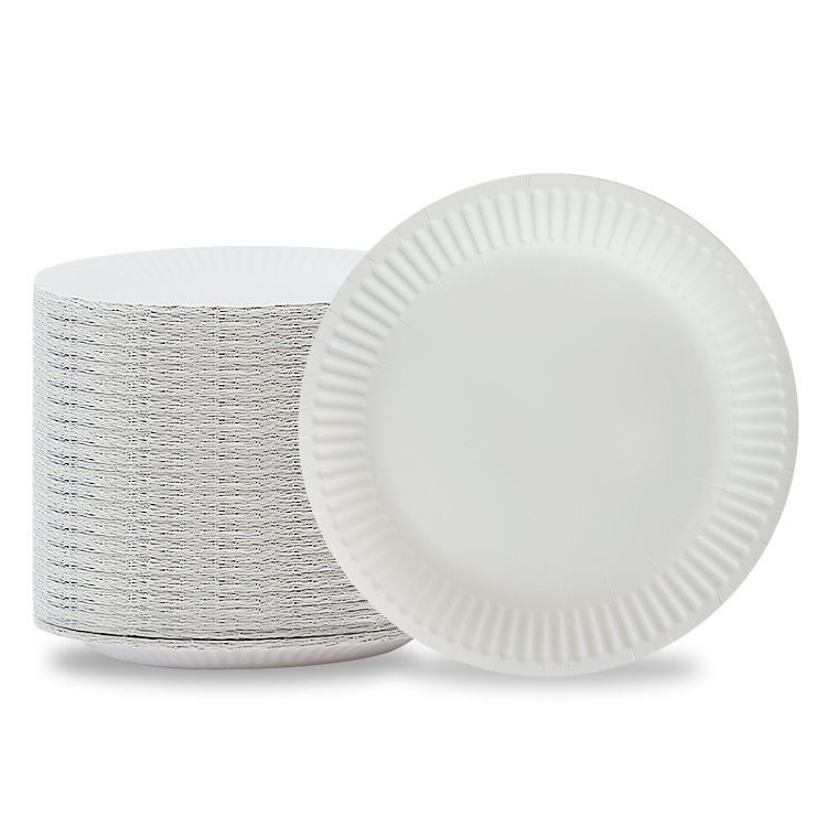 Recycle Compostable 7 Inch Paper Plates Biodegradable Birthday Disposable Paper Plates Dinner Paper Plate For Guest