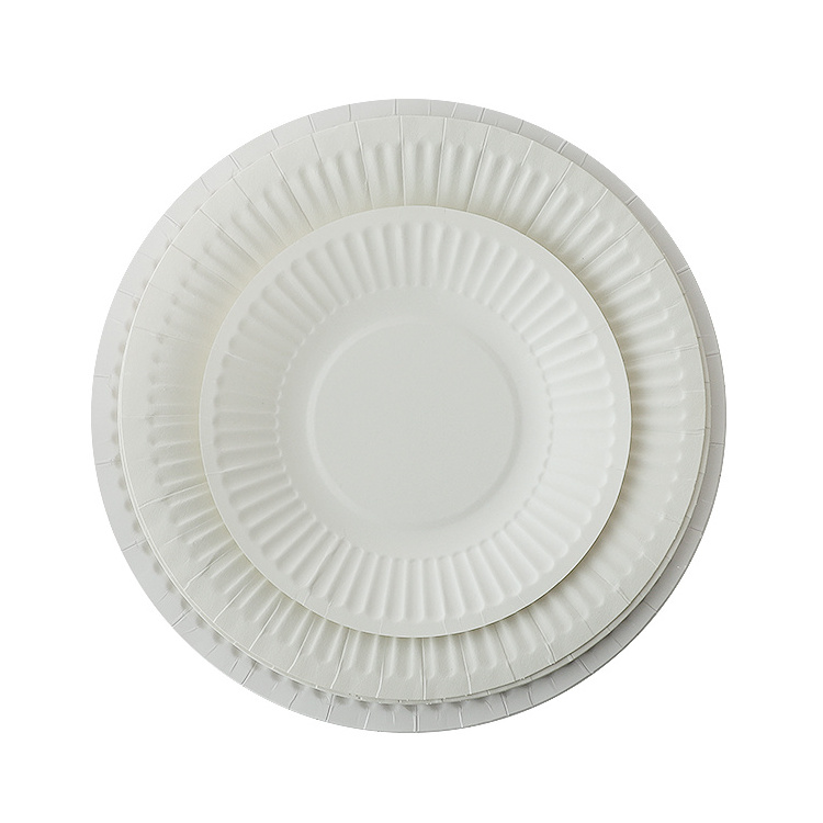 Recycle Compostable 7 Inch Paper Plates Biodegradable Birthday Disposable Paper Plates Dinner Paper Plate For Guest