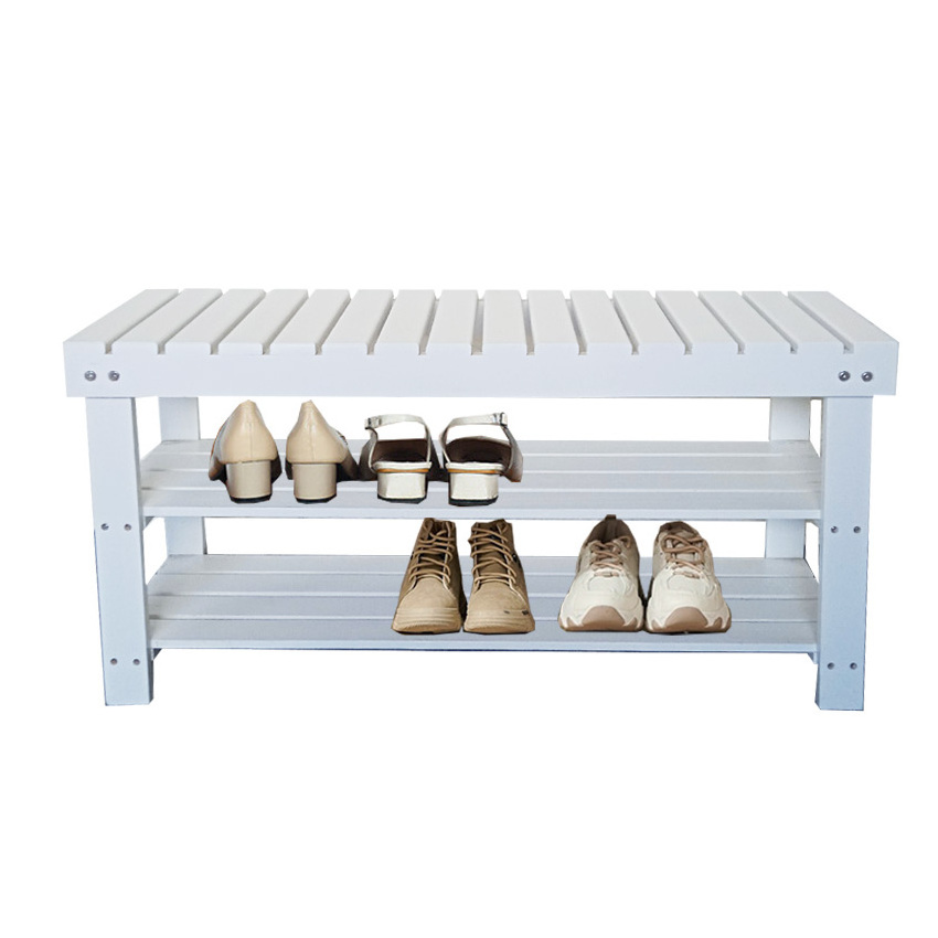 High Quality Modern Black Entryway Wood Shoe Bench With Shoe Storage