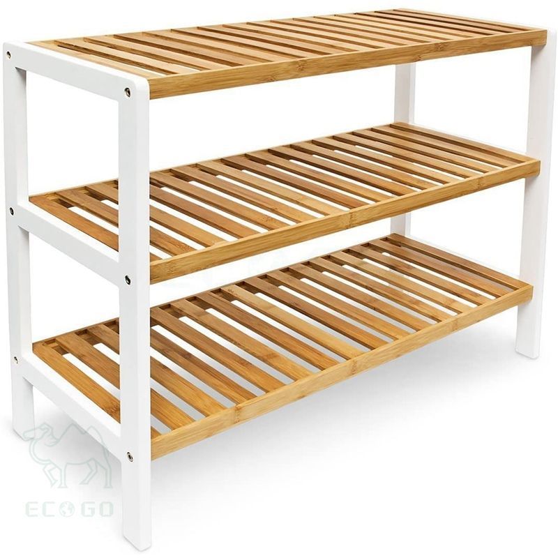 Wholesale Custom Free Standing 3 Tier Bamboo Shoe Rack for Entryway Home Storage