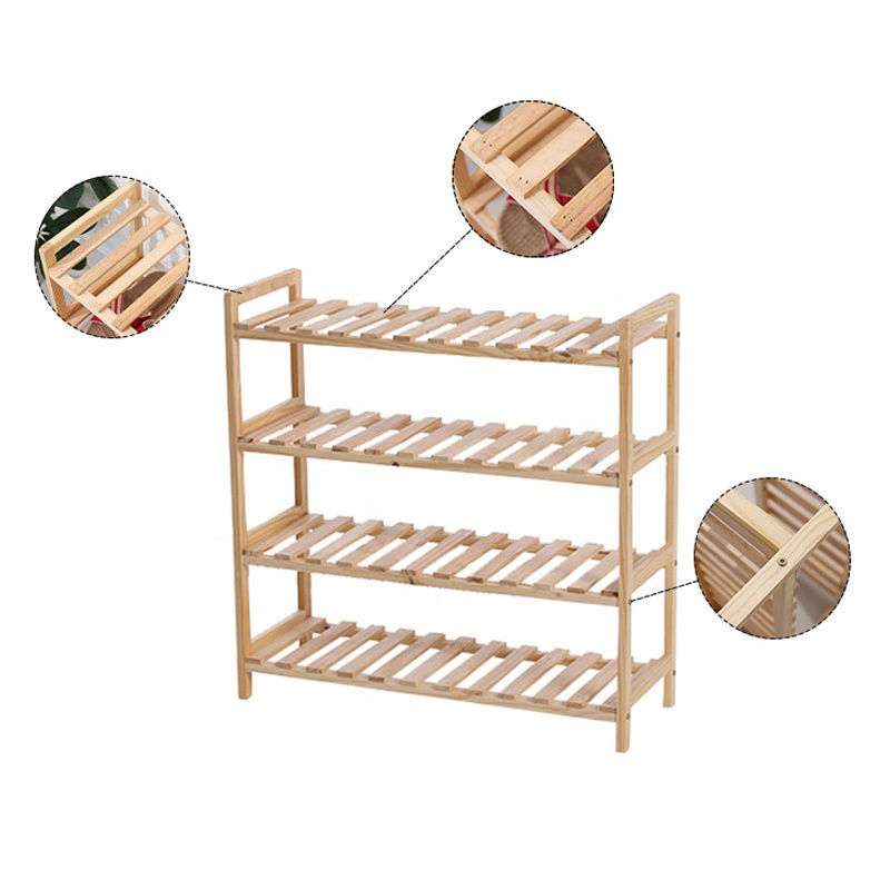 Wholesale Custom Free Standing 3 Tier Bamboo Shoe Rack for Entryway Home Storage