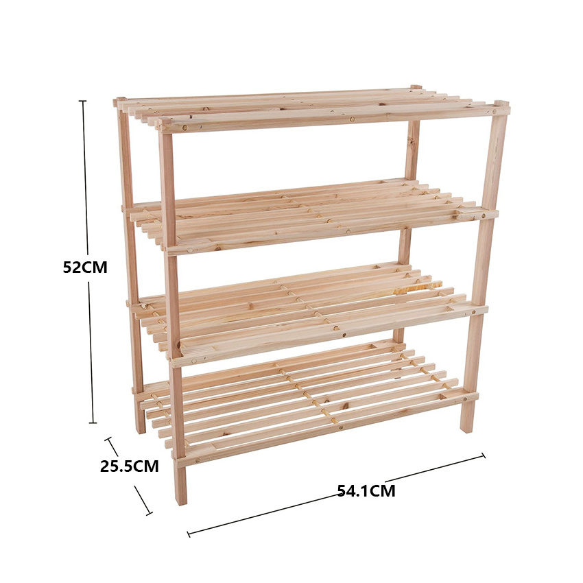 High Quality White Shoe Rack Wooden 4 Tiers Organizer For Closet Shoe Rack For Entryway Cubby Shoe Rack