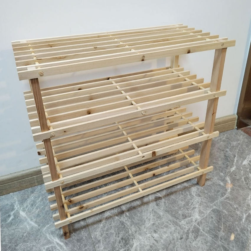 High Quality White Shoe Rack Wooden 4 Tiers Organizer For Closet Shoe Rack For Entryway Cubby Shoe Rack