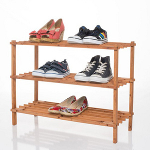 High Quality Wood  3-tiers Customized Size Gray Bamboo 3-tiers Bamboo Shoe Rack