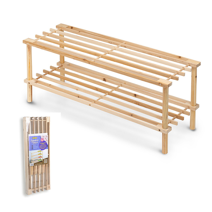 3 Tier Solid Bamboo Shoe Shelf Storage Organizer For Entryway Wooden Shoe Rack