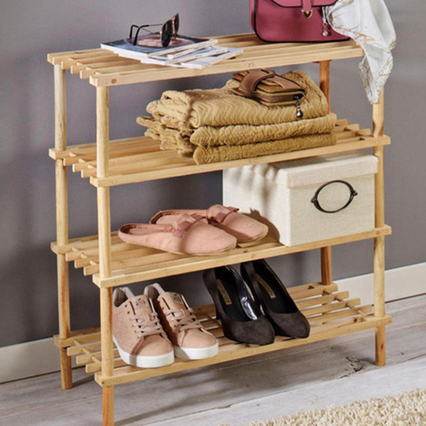 High Quality Wood Bamboo Furniture Shoe Rack Organizer Entryway Household Shoe Cabinet