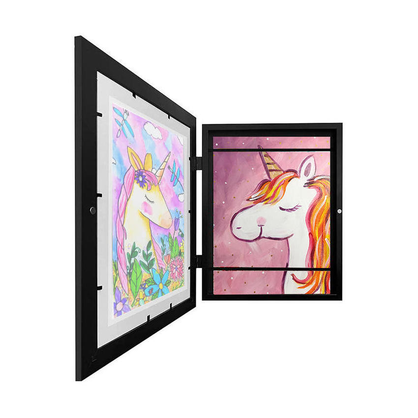 Customized Modern Art Frames For Kids Real Glass Kids Art Frame shadow box frames wholesale Front Opening Shadow Box shadow box