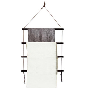 AHOME Decorative Ladders Wood Bedroom Bathroom Rustic Hanging Clothes Towel Wall Mount Antique Wood Blanket Ladder Rack