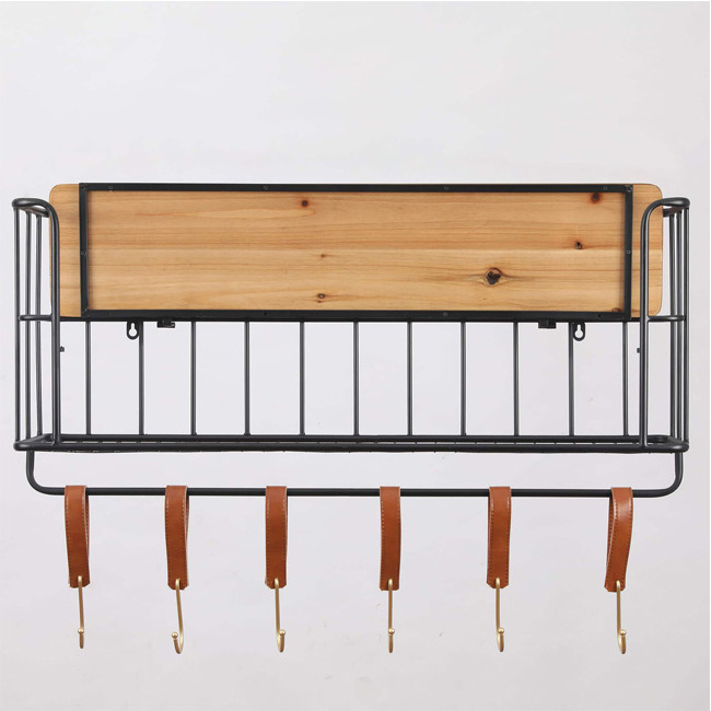 Customized Modern Metal Wood Floating Shelf Wall Mounted Storage Rack For Home Living Room