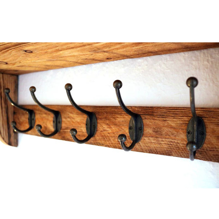 Wholesale Wooden Wall Shelf Floating With Cloth Hook Entryway Organizer Coat Hooks key Rack