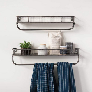 High Quality Bathroom Metal Stainless Steel Wall Floating Shelves Storage Rack Wall Mounted