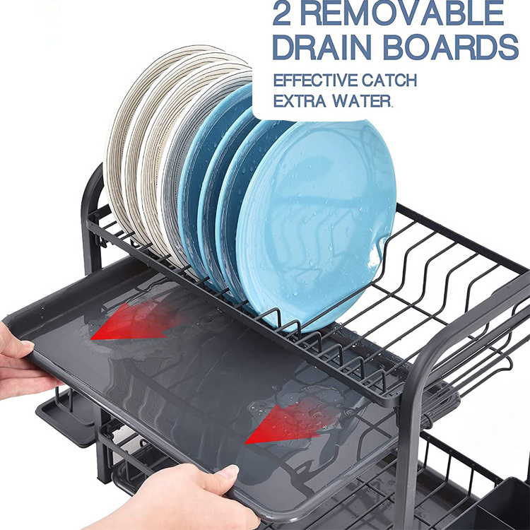 Kitchen Counter Large Storage Small Package Holders Sink Organization Over The Sink Dish Drying Drainer Rack