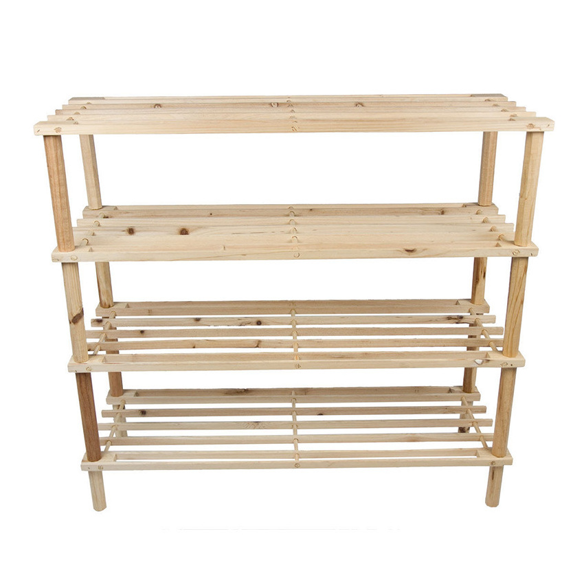 Wood Bamboo Furniture Shoe Rack Organizer Entryway Household Shoe Cabinet