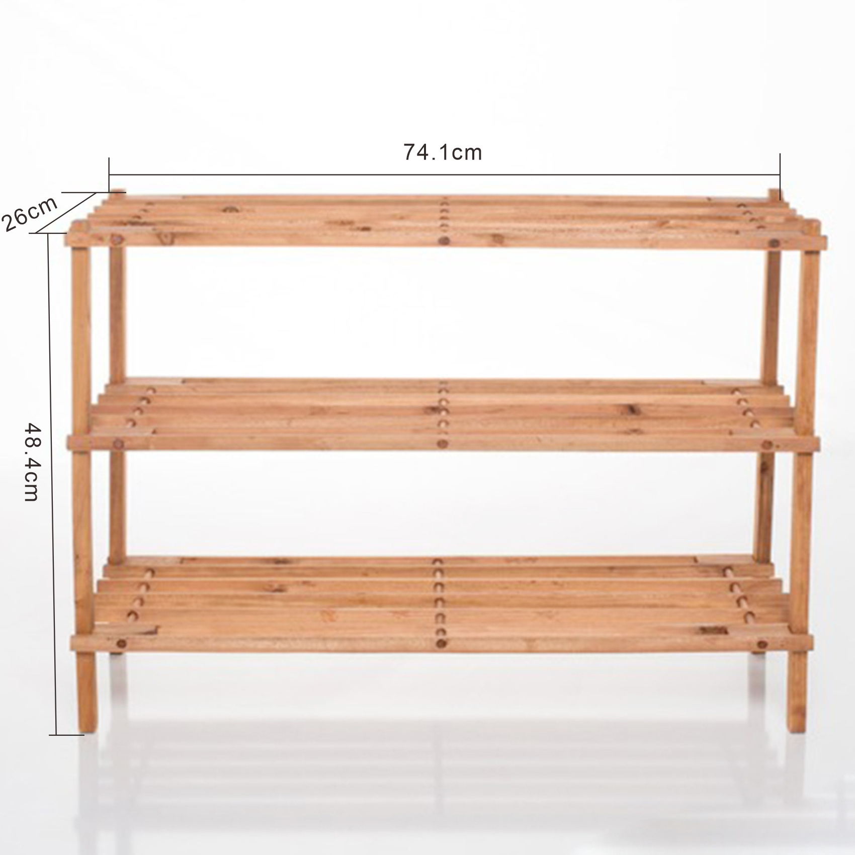 Wholesale Wooden Shoe Racks & Stands Entryway Shelf Bamboo Shoe Rack 3-Tier Storage Organizer Shoe Shelf