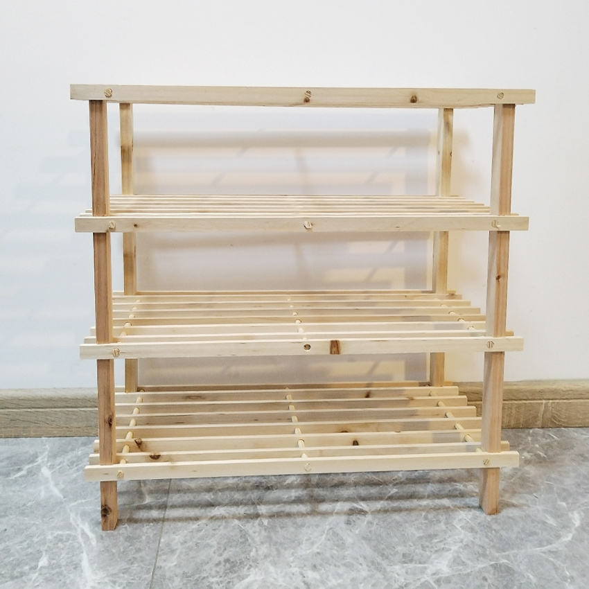 White Shoe Rack Wooden 4 Tiers Organizer For Closet Shoe Rack For Entryway Cubby Shoe Rack