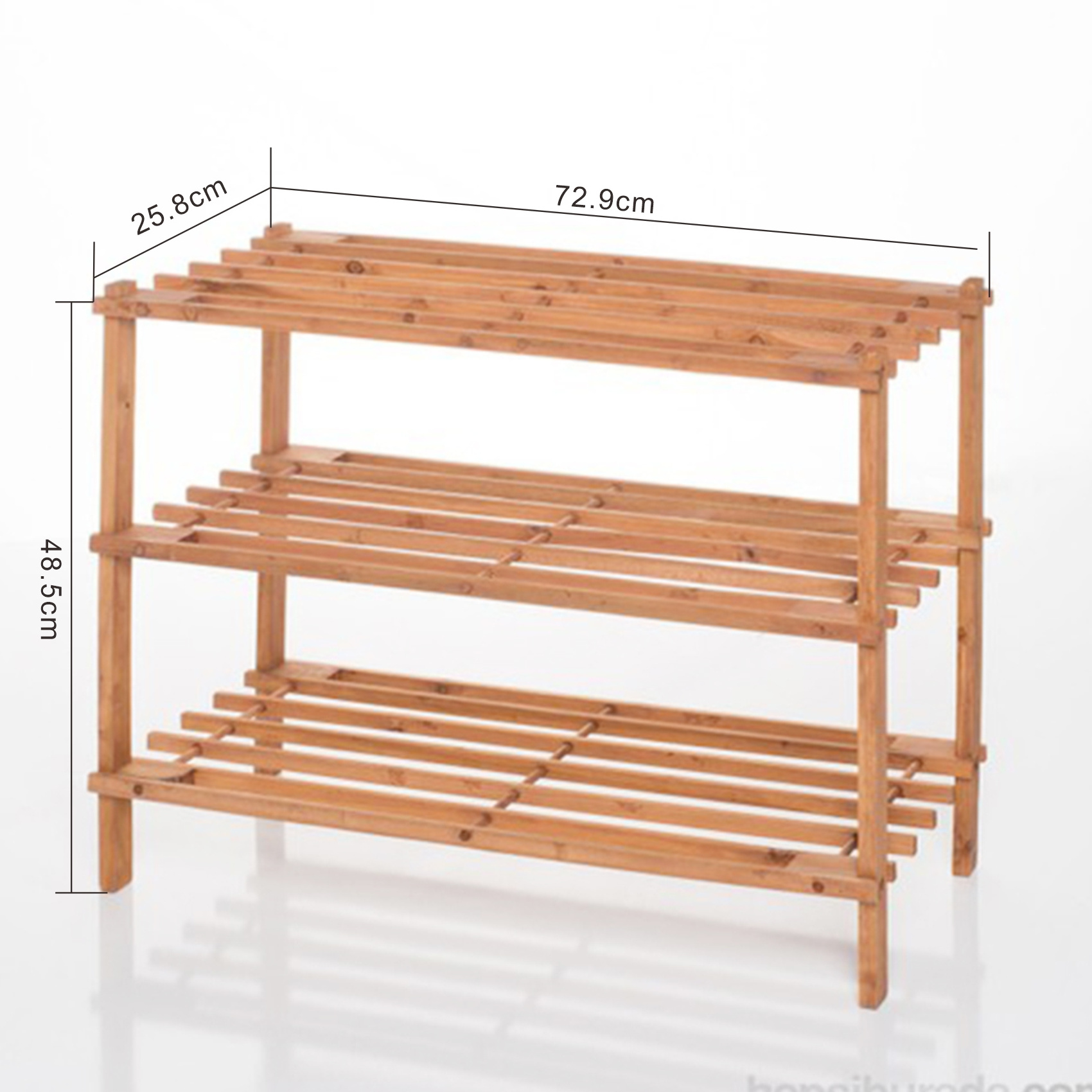 Wholesale 3-tiers Customized Size Gray Bamboo 3-tiers Wooden Bamboo Shoe Rack