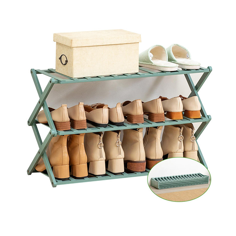 Space Saver 5 Tier Foldable Shoe Storage Organizer Shelf Wooden Bamboo Shoe Rack Online