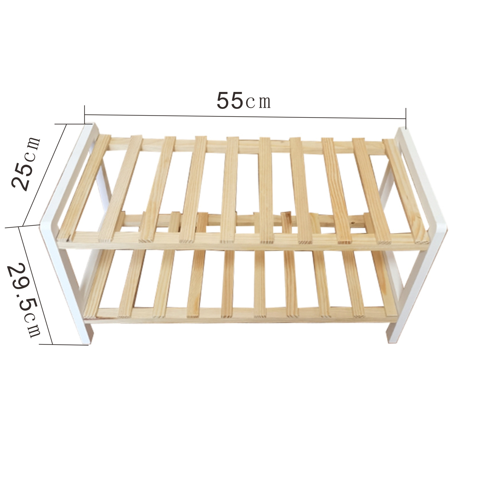 Modern Entry Way 2-tier Wooden 2-tier Bamboo Shoe Rack