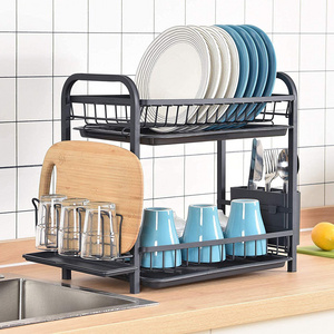 High Quality Large Storage Small Package Kitchen Counter Holders Sink Organization Over The Sink Dish Drying Drainer Rack