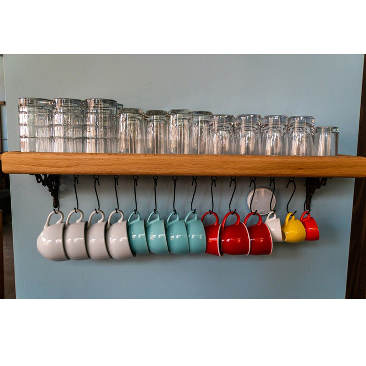 Wholesale Under Shelf Storage Wine Cup Rack Under Cabinet Hanging Wine Glass Rack Wall Shelf Floating