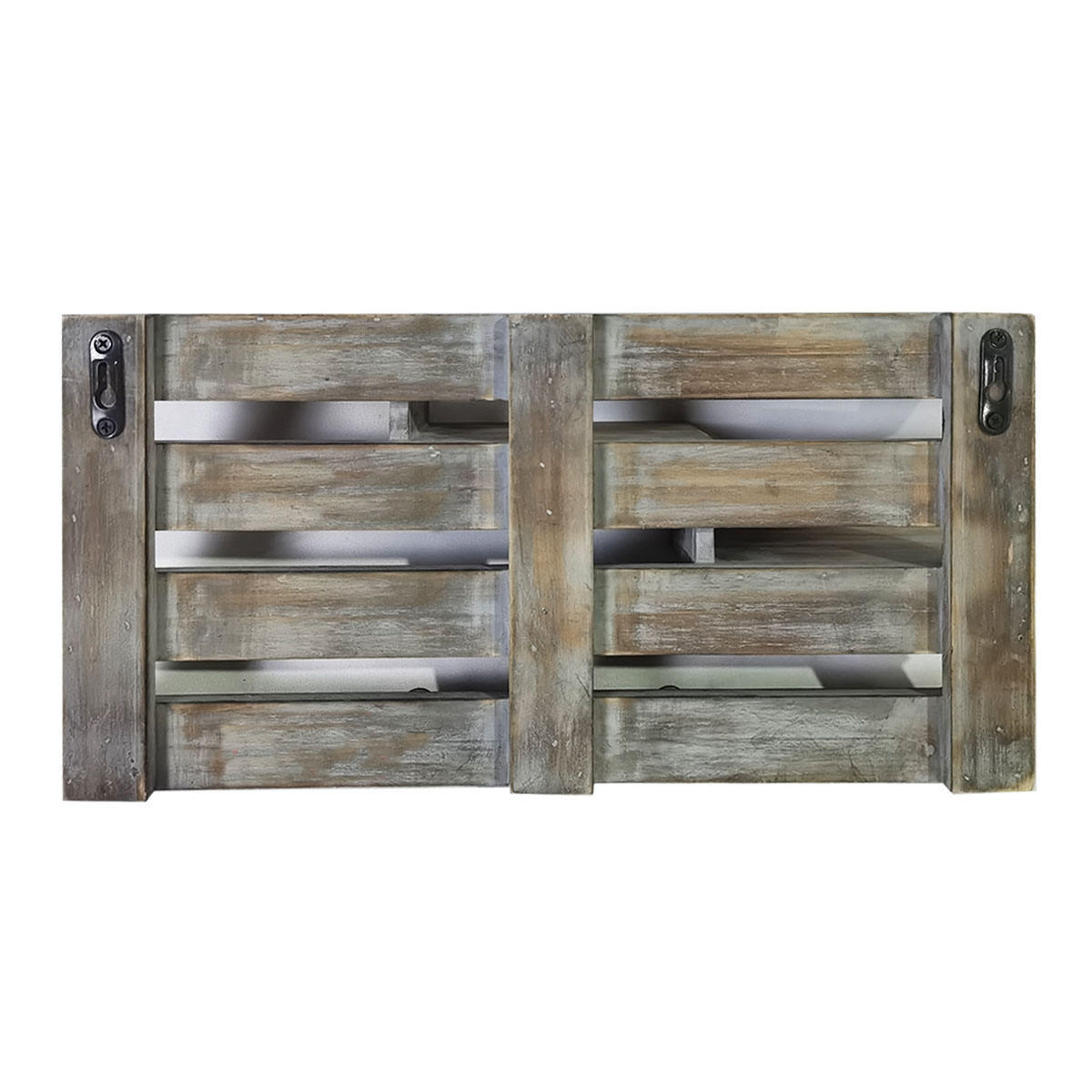 High Quality Country Style Shabby Chic Wooden Entryway Wall Shelf With 5 Rustic Coat Hooks Floating