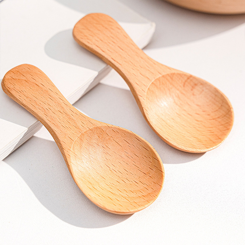 Korean Cheap Price Customized Logo Beech Honey Children Jam Wooden Spoon