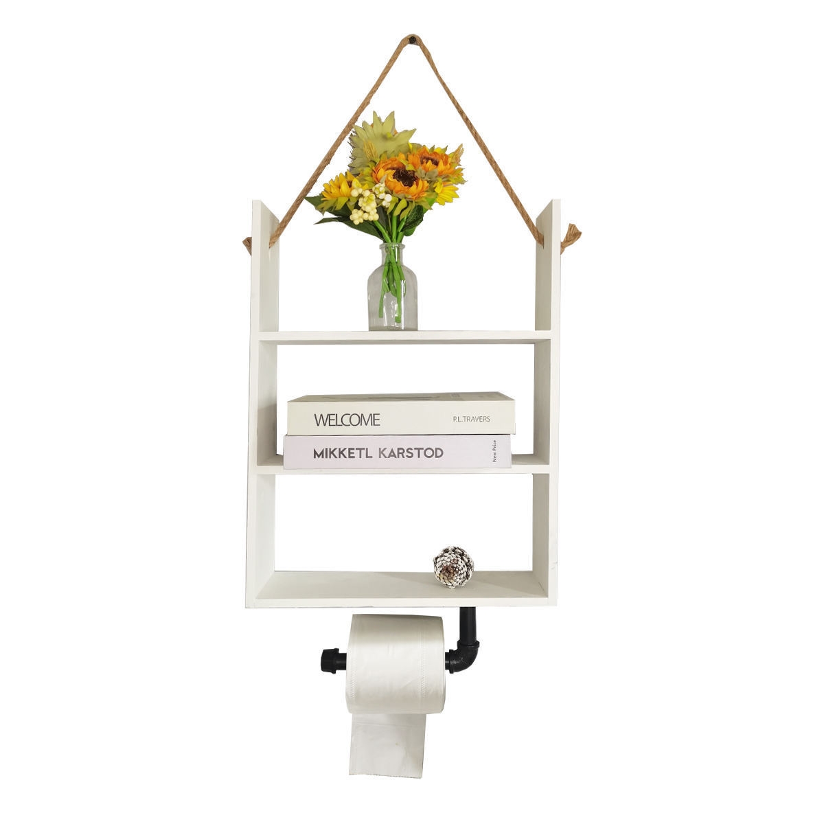 Wholesale Bathroom Toilet Paper Roll Holder Stand With Storage No Drilling Metal Toilet Tissue Holder Rack For Bathroom