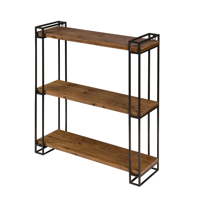 Living Room Wall Corner Floating Wood Wire Shelf For Stacking Racks & Shelves