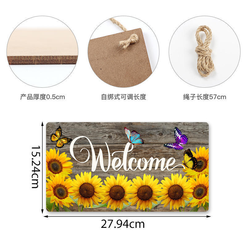 Sunflower Welcome Sign Front Porch Decor Fall Front Door Decor This is Us Our Home Plaque House Porch Decorations Wood Wall Sign