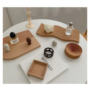 Modern Kitchen Latest Design Barware Serving Natural Small Trinket Decoration Wooden Tray For Tableware