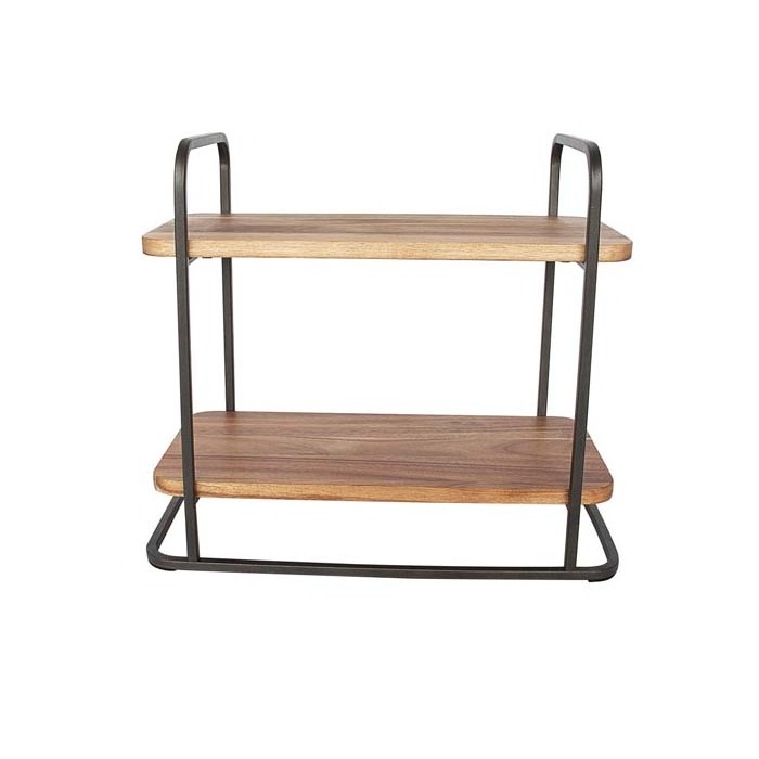 Factory Direct Wood Metal 2 Tier Cupcake Stand and Serving Tray for Donuts and Desserts Buffet Display Serving Platter