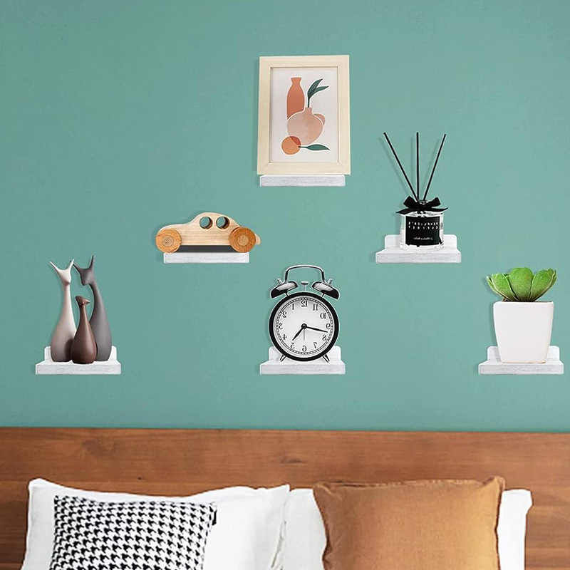 Wholesale Wall Decor Wall Mounted Storage Organizer Rack Small Wooden Floating Shelves