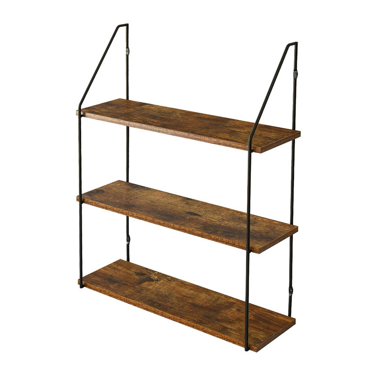 New Design Floating Shelves Wall Book Shelf Bookcase Decorative Floating Display Shelves 1/2/3 Tiers Wood And Metal