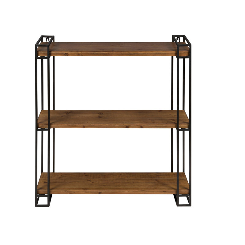 Living Room Wall Corner Floating Wood Wire Shelf For Stacking Racks & Shelves