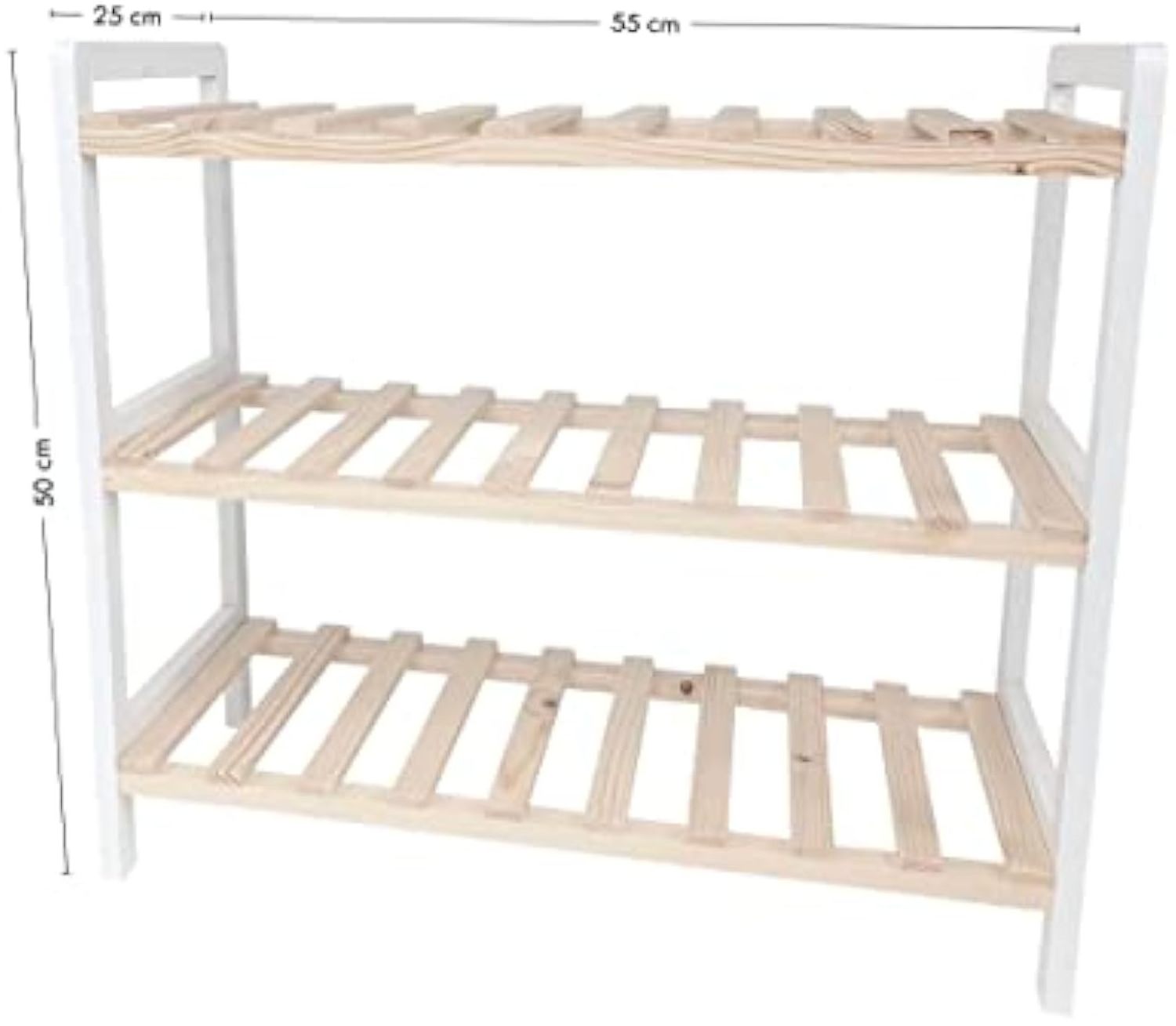 Wholesale Modern Entry Way wood white 3-tier Wooden 3-tier Bamboo Shoe Rack