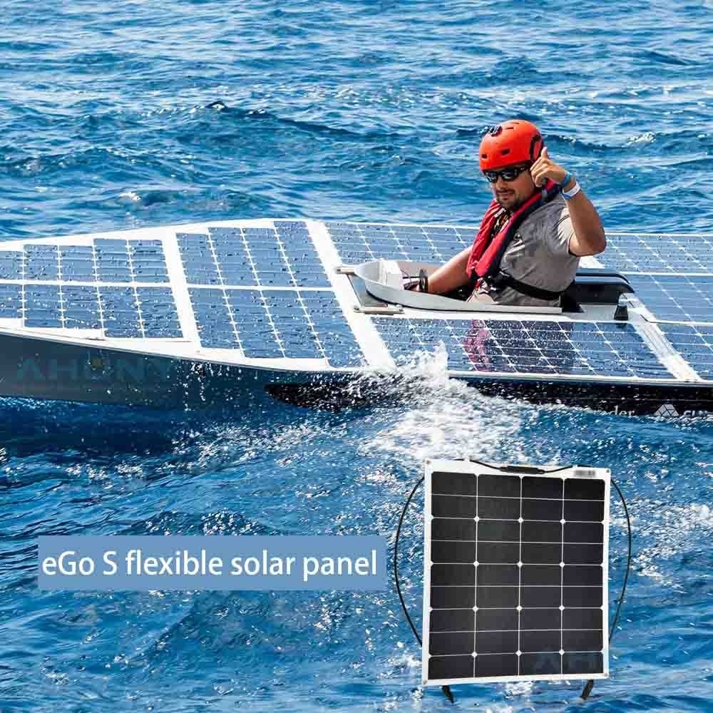 60w semi flexible solar panel thin film bendable back contact sunpower cell for golf cart yach