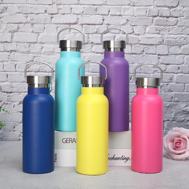 Sports Travel Bottle Vacuum Thermos Stainless Steel Water Bottle 1 Litre With Custom Logo Straw