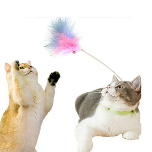 Cat Toys Interactive Cat Feather Collar Kitten Teaser Toy for Indoor Cat Having Fun Exerciser Playing Factory Supplies