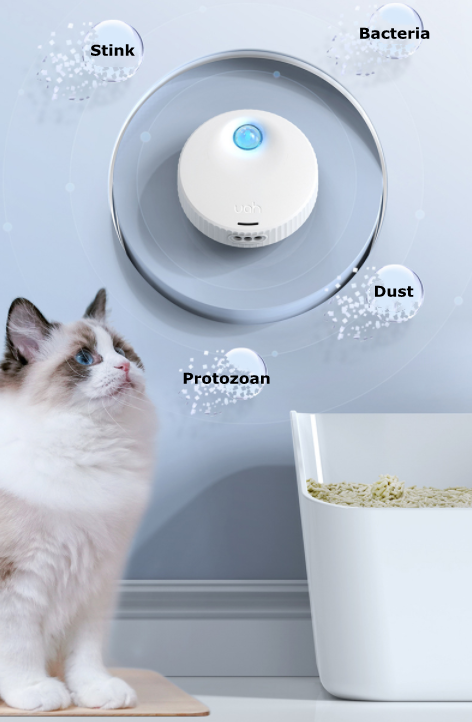 99.9% Deodorization Dust-Free Smell Purifier 4000 mAh Smart Nonscents Odor Eliminator Cat Litter Deodorizer