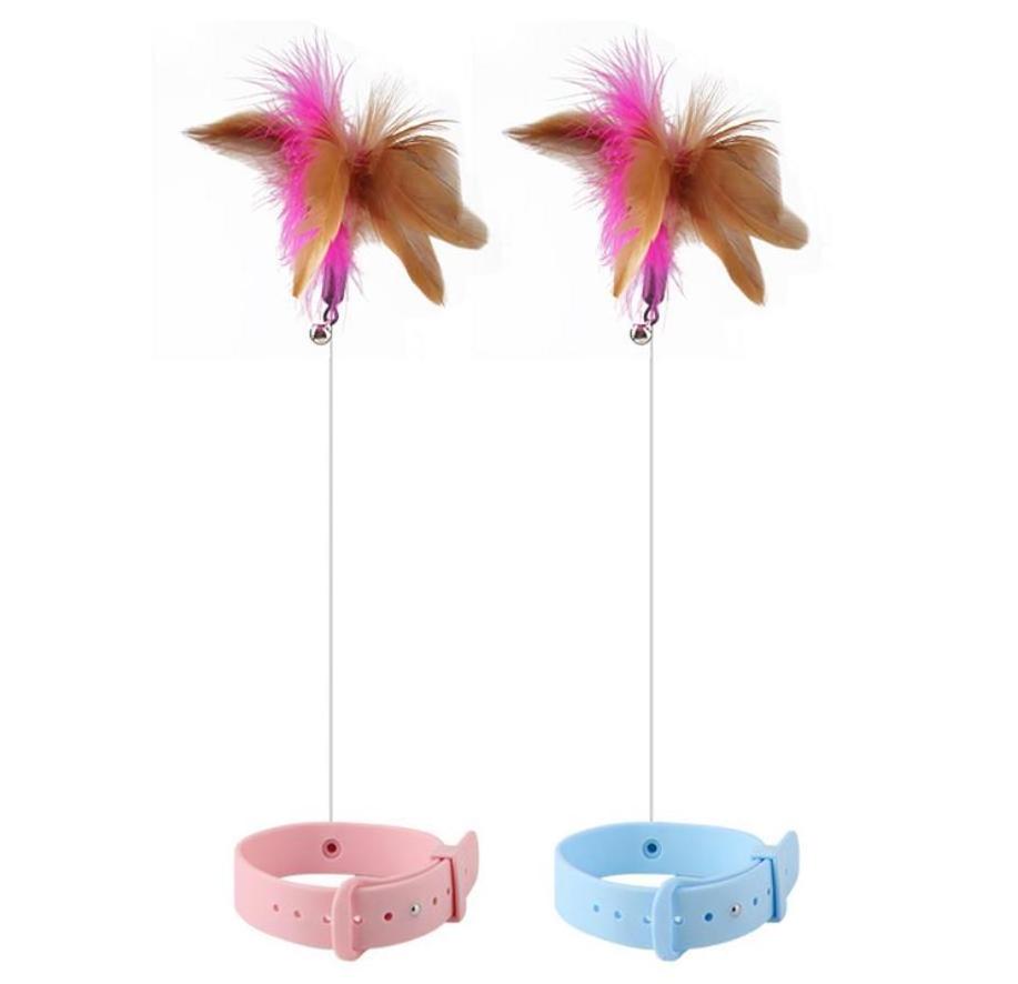 Cat Toys Interactive Cat Feather Collar Kitten Teaser Toy for Indoor Cat Having Fun Exerciser Playing Factory Supplies