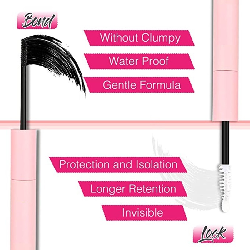 Custom 2 In 1 Duel Lash Bond And Sealant Mascara 10 Day Lash Glue Waterproof Diy Segment Lashes Glue Bond And Remove