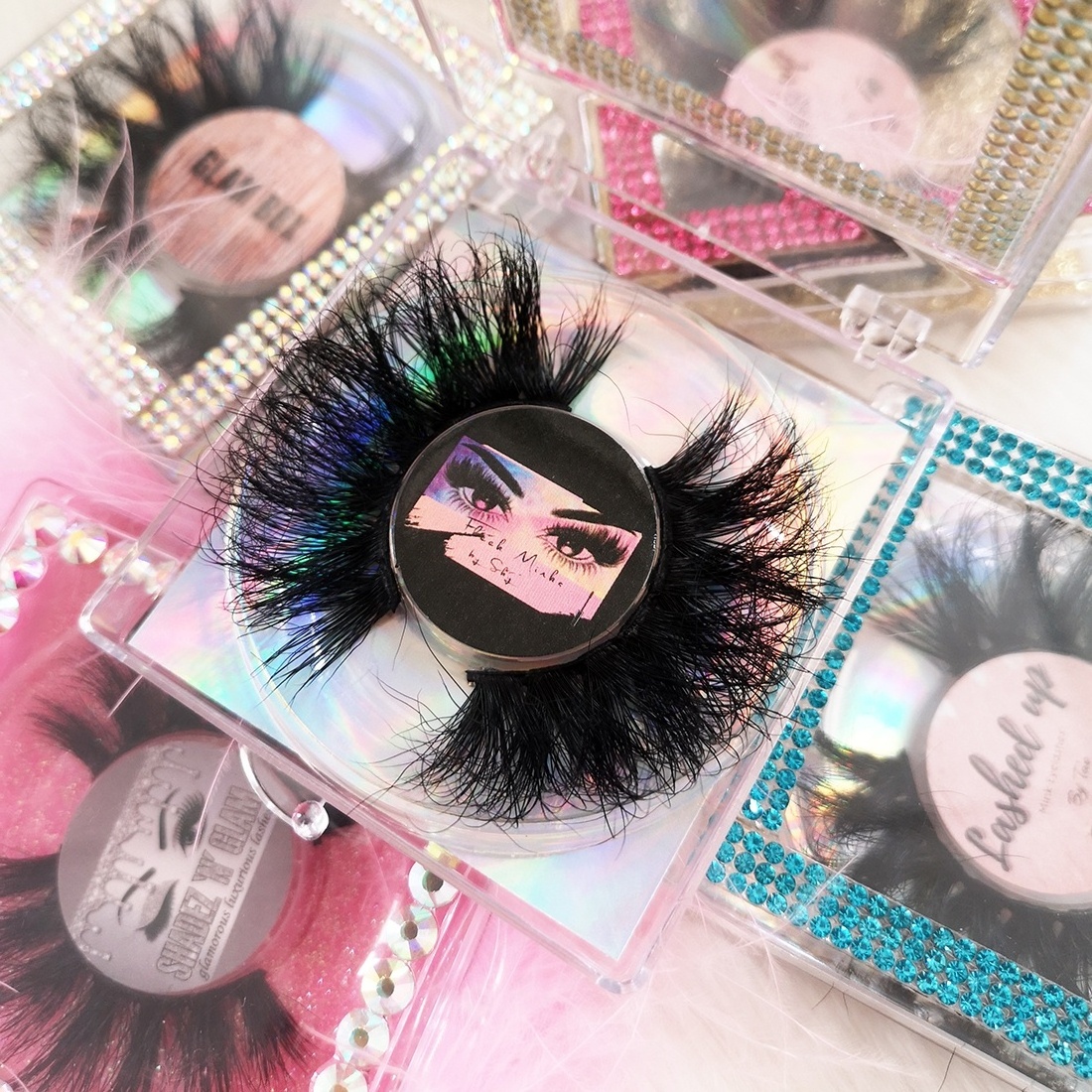 3d real mink color eyelashes mink vendors mini suitcase 25mm lashes wholesale 5d 8d eyelashes vendor