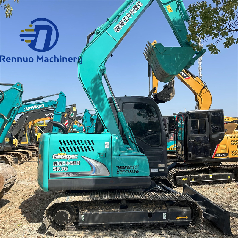 Fuel-efficient Second hand Kobelco SK75 SK60 SK130 SK140 Used kobelco sk75 Mini Crawler Excavator in stock