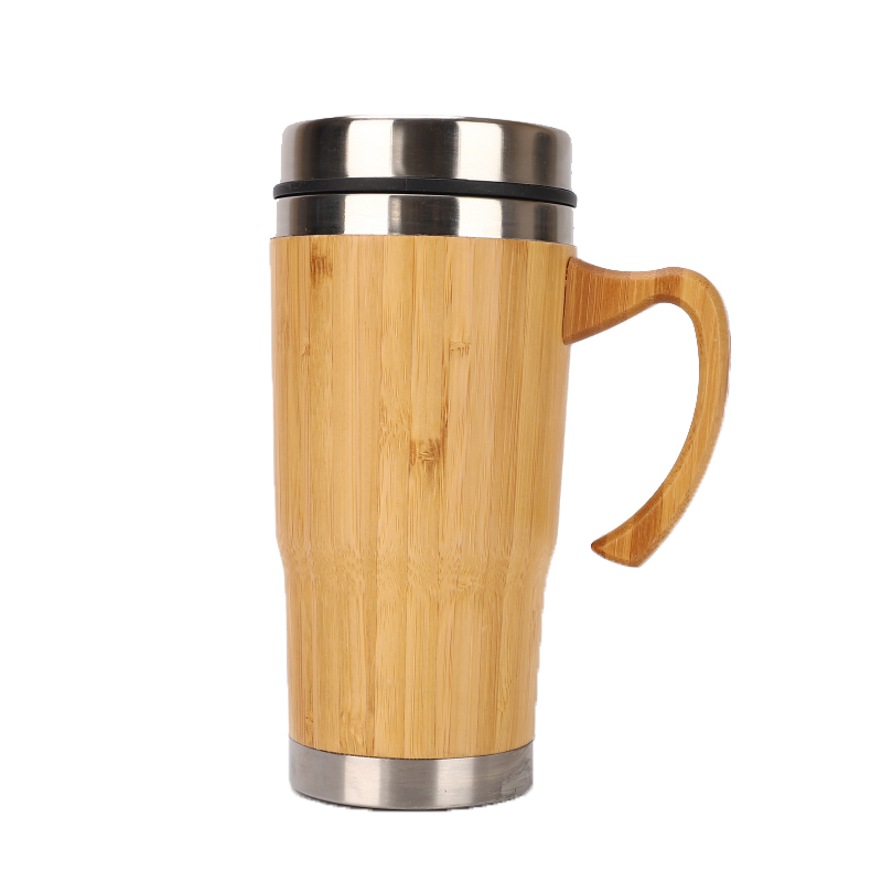 Custom Logo Eco Friendly Insulated Stainless Steel Tea Infuser Wooden water bottle tea infuser vacuum cup flask