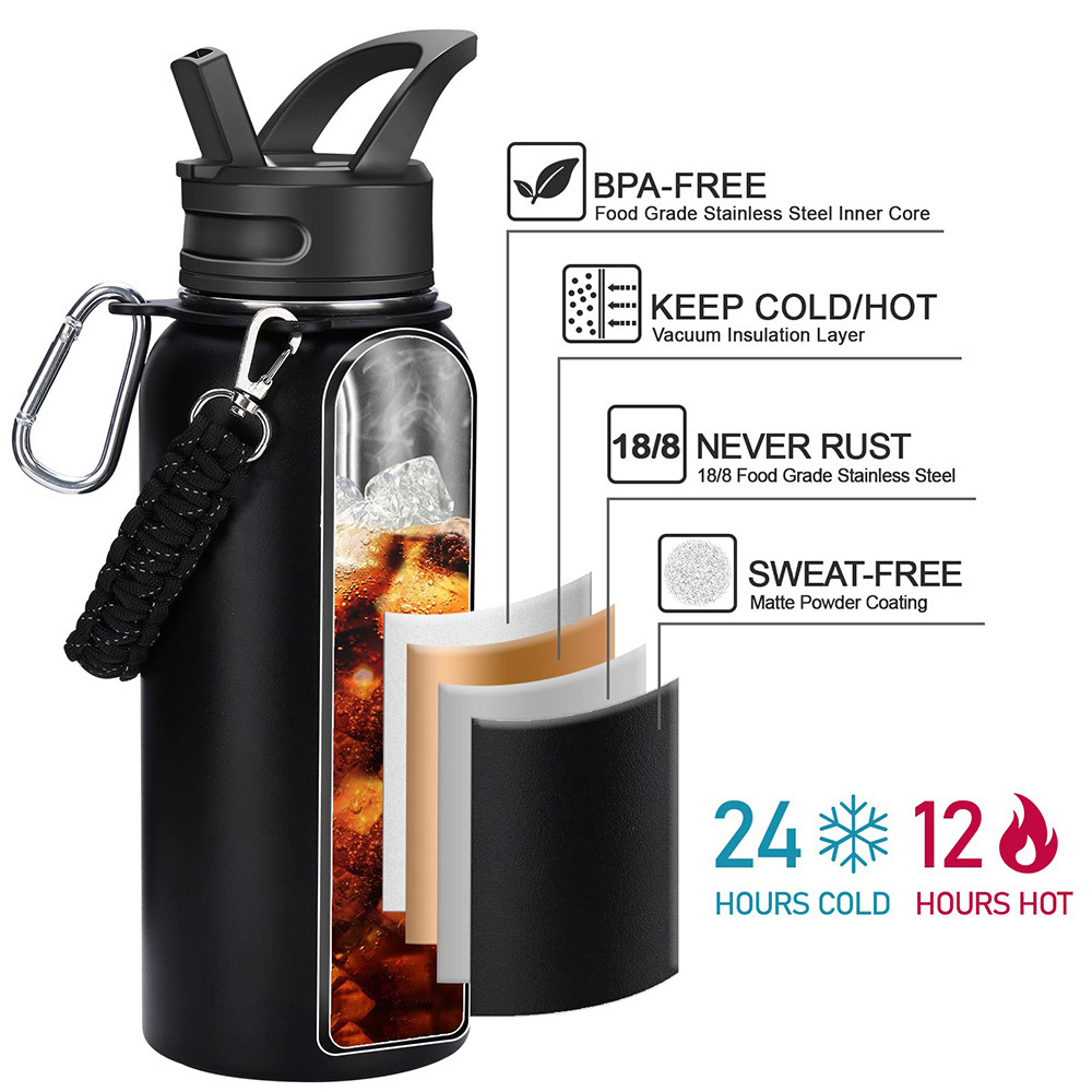 vacuum flask & thermoses sport hot drinking water bottle with customizable logo handle