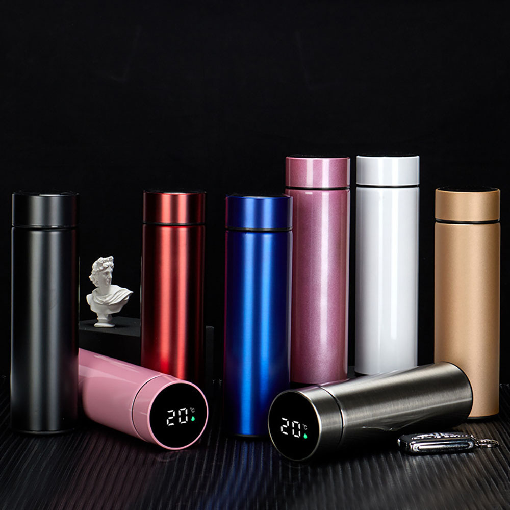 lid temperature display led smart sports metal bottle stainless steel drinking water bottle thermos vacuum flask