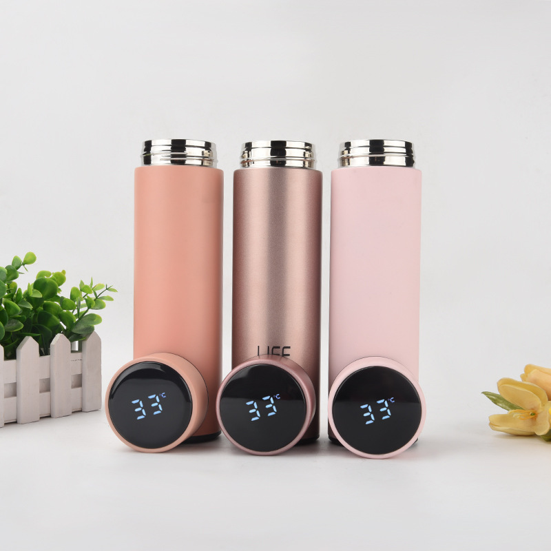 500 Ml Smart Water Bottle Led Stainless Steel Vacuum Flask Intelligent Thermos Smart Termos Termo Digital Flask